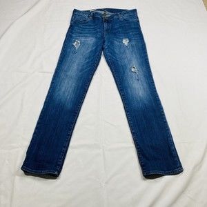 Kut From The Kloth Jeans Womens 10 Catherine Boyfriend Distressed Dark Wash Fade